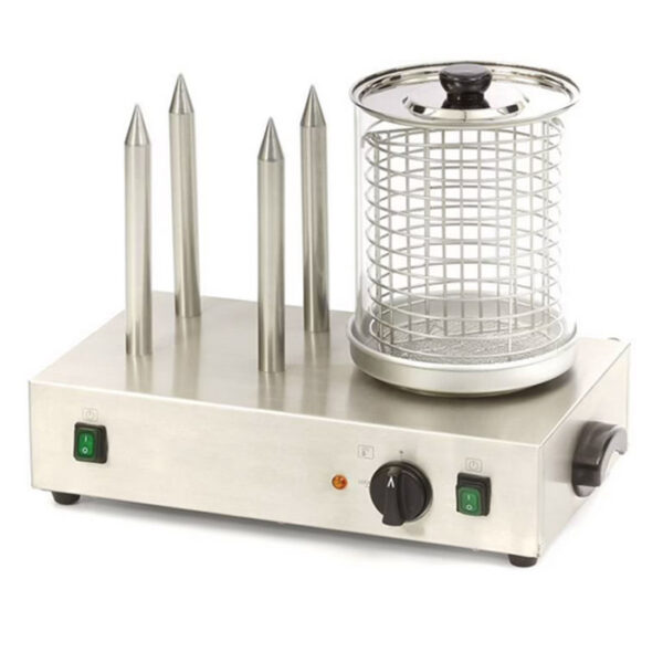 Aparat hot-dog electric cu 4 tepuse si bol 20x24 cm