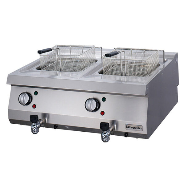 Friteuza profesionala dubla electrica, 2 cuve 12+12 litri, Ozti, SERIA 700