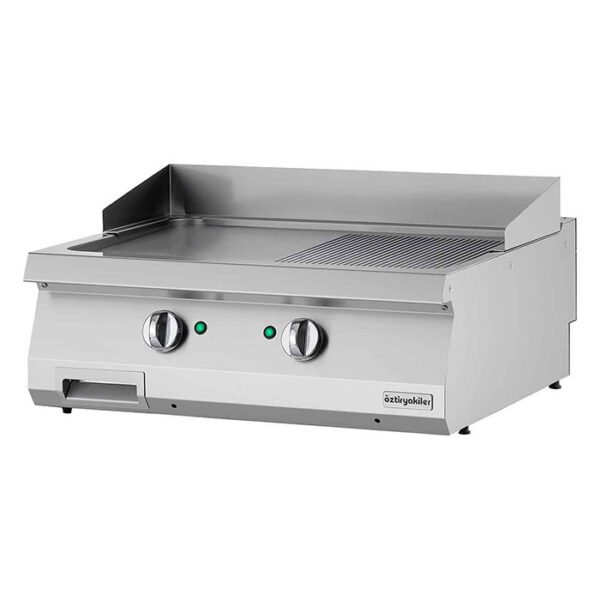 Gratar dublu electric cu suprafata neteda si striata, Ozti, SERIA 700