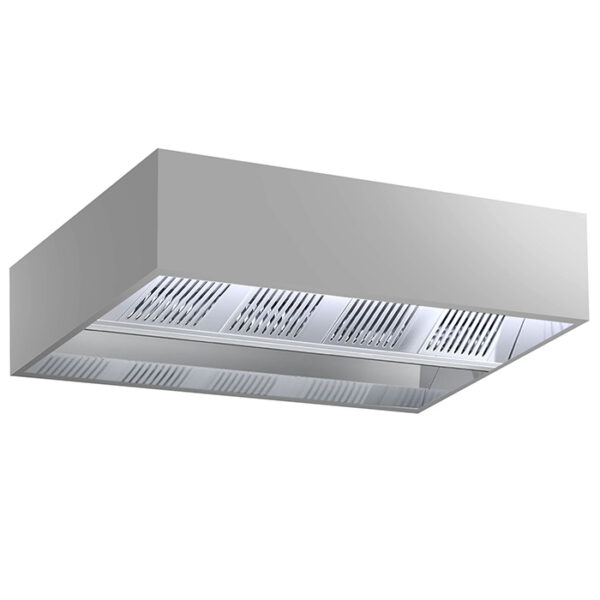 Hota inox cubica centrala cu filtre 3500x2200x500 mm