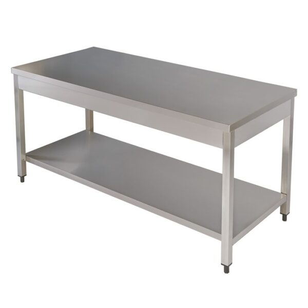 Masa de lucru inox centrala cu polita inferioara 2100x700x850 mm
