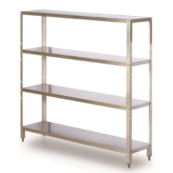Raft inox cu 4 polite cu suprafata neteda 2000x500x1800 mm
