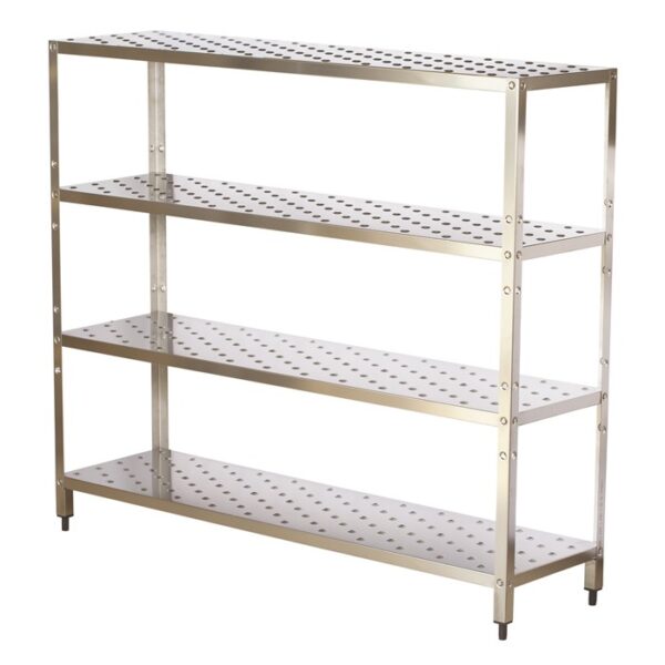 Raft inox cu 4 polite cu suprafata perforata 2000x600x1800 mm