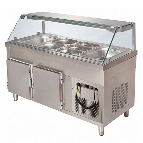 Salad bar cu dulap rece, 4 GN 1/1